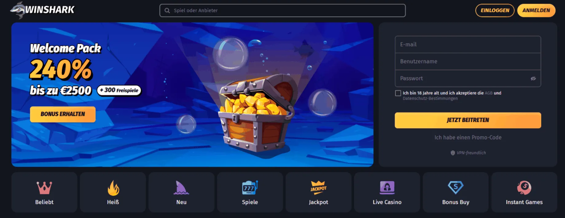 Winshark Casino Winshark Casino Startseite